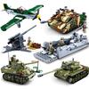 SLUBAN Военный 1939-1945 Высадка в Нормандии Танки Самолеты Джип Лодка Модель Строительные Блоки Наборы Солдат Куклы Кирпичи Детская Игрушка Подарок