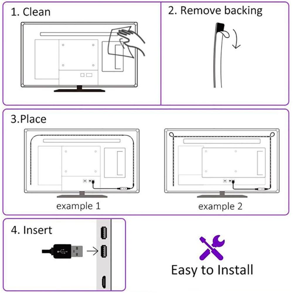 Светодиодная RGB-подсветка, USB-инфракрасный 24-клавишный пульт дистанционного управления с управлением через Bluetooth 5050, фоновая подсветка для телевизора и компьютера