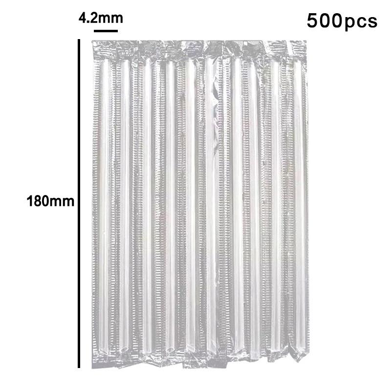 500Pcs Diy Plastic Straw Disposable Short Transparent Pointed Head Thin Drinking Straw Commodity Kitchen Accessories
