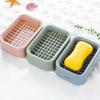 1PC Soap Holder Double-layer Bathroom Accessories Plastic Shower Soap Dish Non-slip Draining Tool Drainage Soap Box