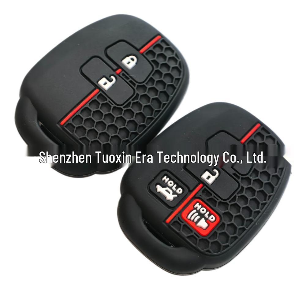 Силиконовый чехол для 4-кнопочного ключа Toyota: Совместимо с Camry, Highlander, RAV4, Corolla, Vios. Сотовидный дизайн.