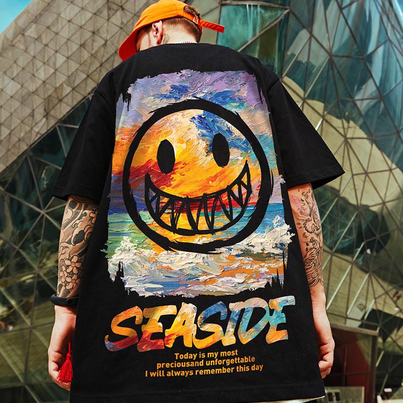 ZAZOMDE Fashion Oversized Tshirts Bear Print Unisex TShirt Summer Hip Hop Loose Tee High Street Tops Short Sleeve Cotton Clothing