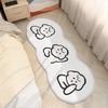 Minimalist Kawaii Cat Area Rug, Plush Non-slip Absorbent Mat, Lovely Cat Design Washable Rug For Living Room Bedroom Indoor Use