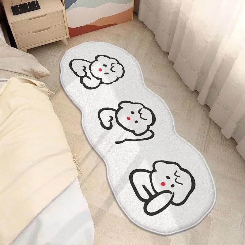 Minimalist Kawaii Cat Area Rug, Plush Non-slip Absorbent Mat, Lovely Cat Design Washable Rug For Living Room Bedroom Indoor Use