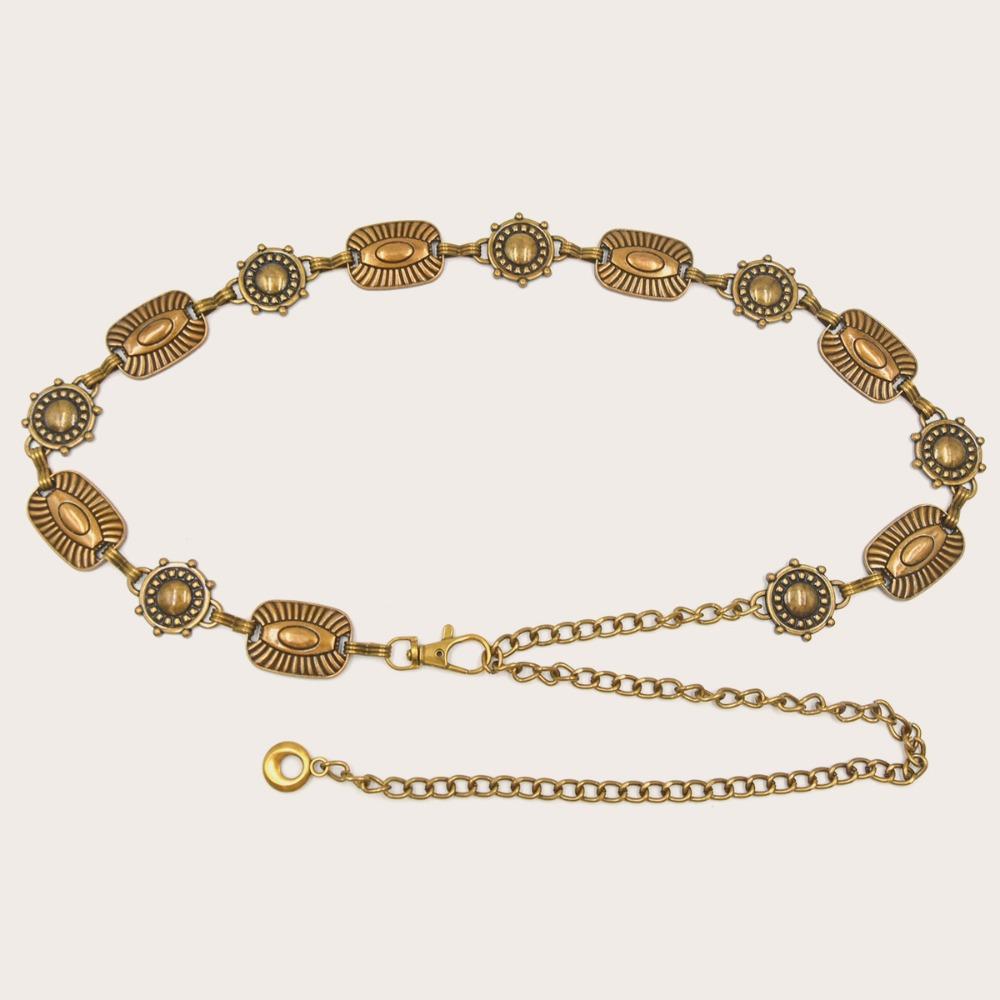 Ретро Звезда Пояс Цинковый Сплав Цинка Y2K Серебристая Поясная Цепочка Регулируемый Винтажный Золотой Цепочный Пояс Женский