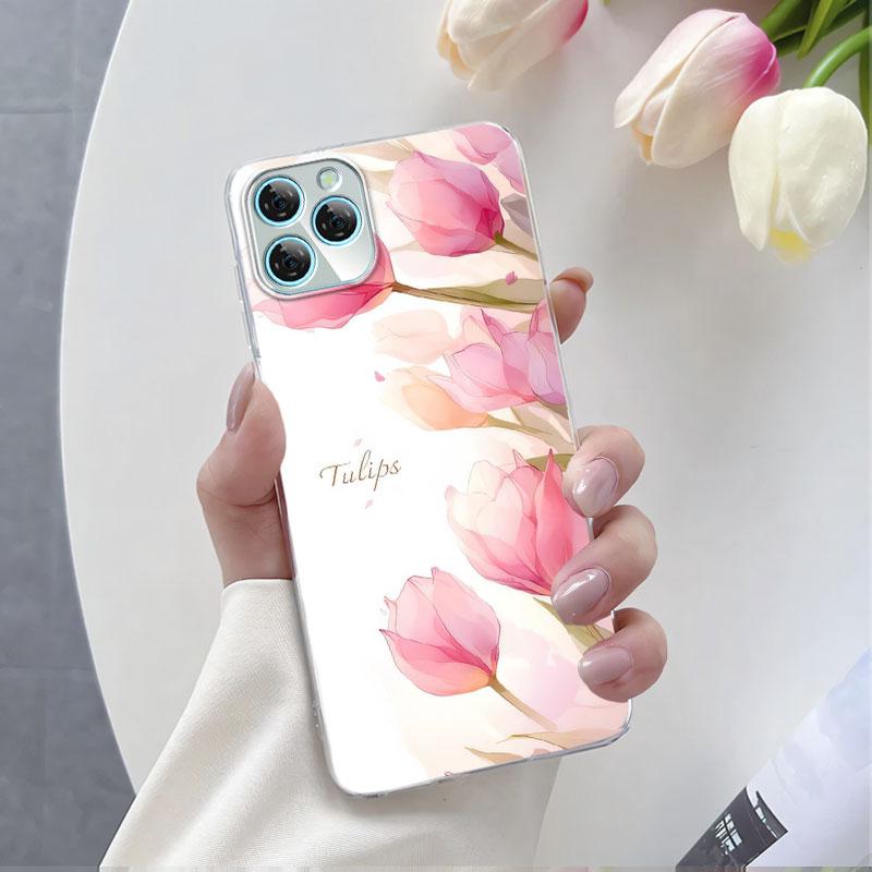 Для Blackview A95 A85 A80S A100 Чехол Роскошный Чехол для Телефона Для Blackview A200 Pro A80 Цветок Прозрачный Мягкий Силикон Защитная Крышка