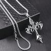 Flame Cross Pendant Sweater Chain, Men's Statement Necklace for T-shirts
