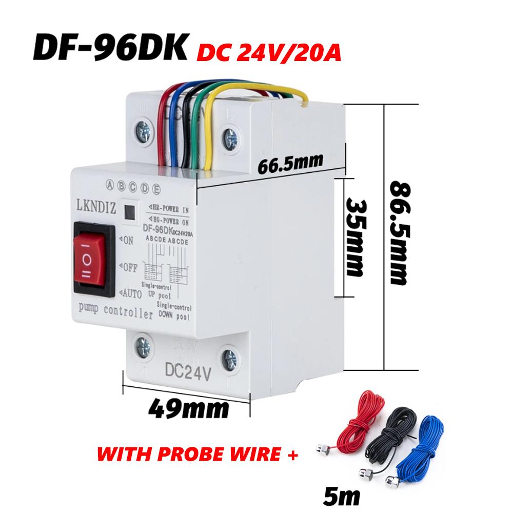 DF-96DK Automatic Water Level Controller Switch DC 12V 24V 20A Water Tank Liquid Level Detection Sensor Water Pump Controller