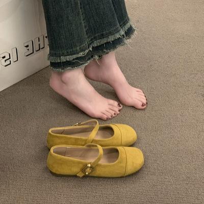 Легкий рот красный одинарные туфли женские весна и осень новые ретро нежные фея замшевые туфли Мэри Джейн плоские туфли-бини