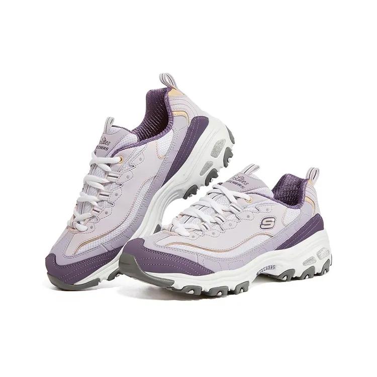 Skechers D'Lites 1.0 Low top Chunky Sneakers Women's White Purple (Unisex) Chunky Sneakers 13143 LAV