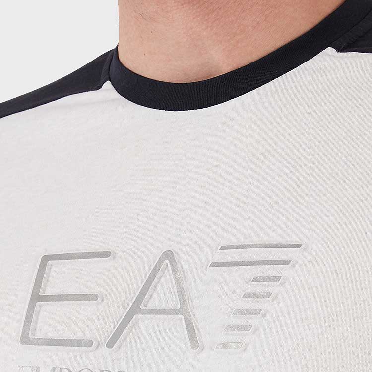 Emporio Armani Мужская футболка EA7 с буквенным принтом, круглым вырезом и короткими рукавами, Белый 6LPT06-PJ02Z-1100