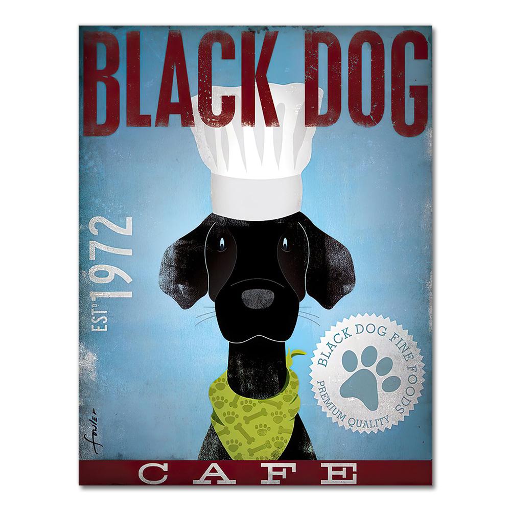 Westie Black Dog Art Coffee Настенный декор милый постер с животными холст живопись домашний декор скандинавское украшение для гостиной
