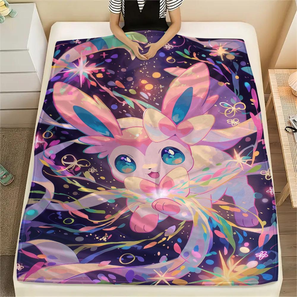 Sylveon Printed Flannel Blanket Cozy Warm for Bedroom Sofa Couch and Picnic.-TING