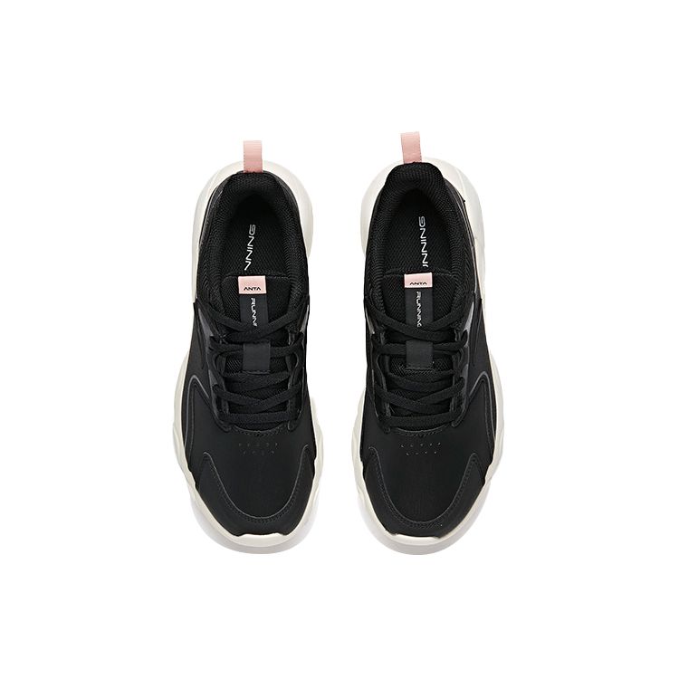Anta Кроссовки Running Series Casual Fabric Synthetic Leather Durable Low-Top для бега для женщин, черные 122015571-1