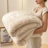 Double Sided Carved Velvet Autumn Winter Bed Blanket Luxury Thickened Warm Plush Sofa Throw Blanket Solid Color Fleece Blankets
