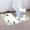 1/4 flowers and plants print shower Curtains, Toilet Seat Decoration, Shower Curtain with Carpet and Toilet Lid, 70.8x70.8 inch