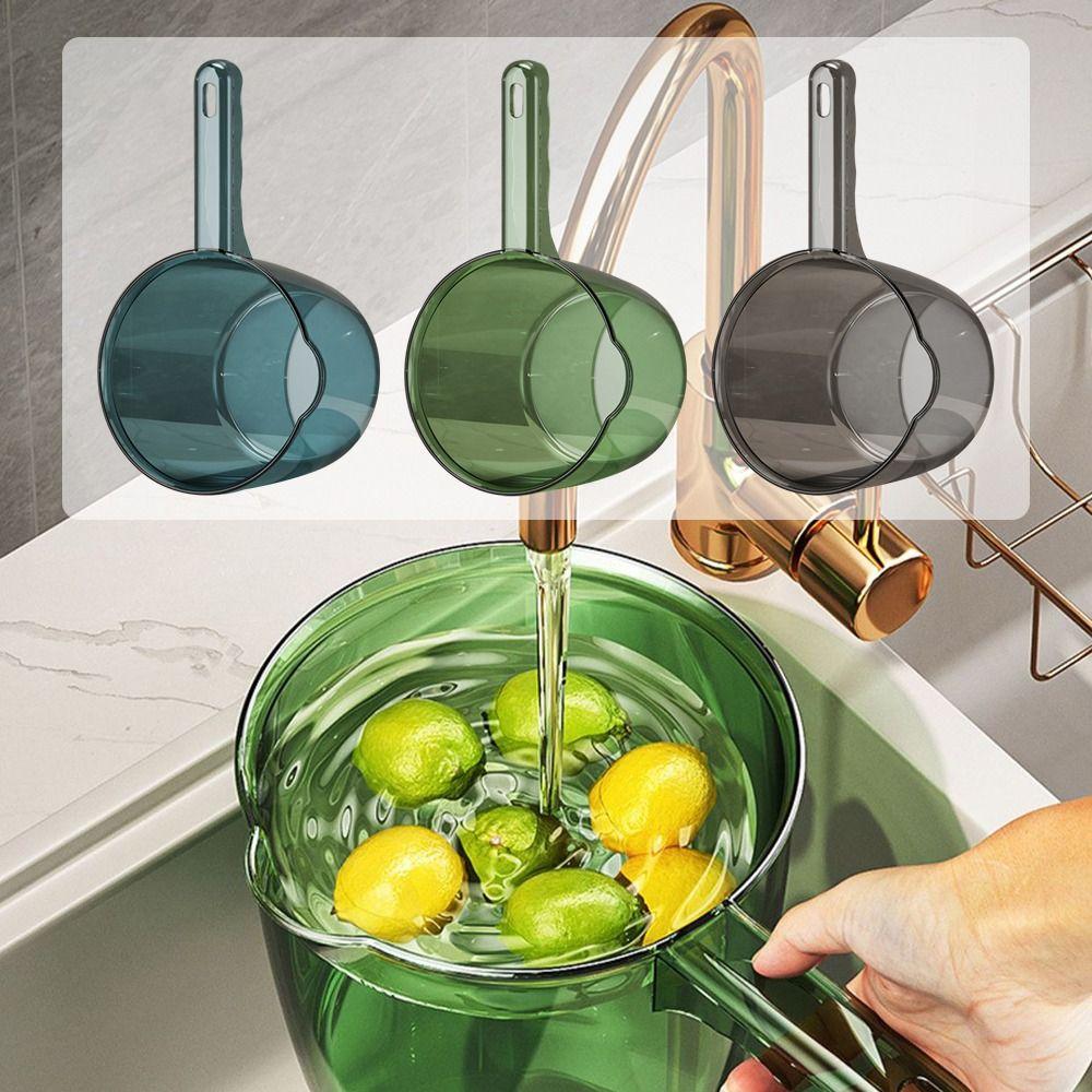 Plastic Water Dipper Long Handle Transprent Washing Scoop Fashion Bathroom Kitchen Gadget