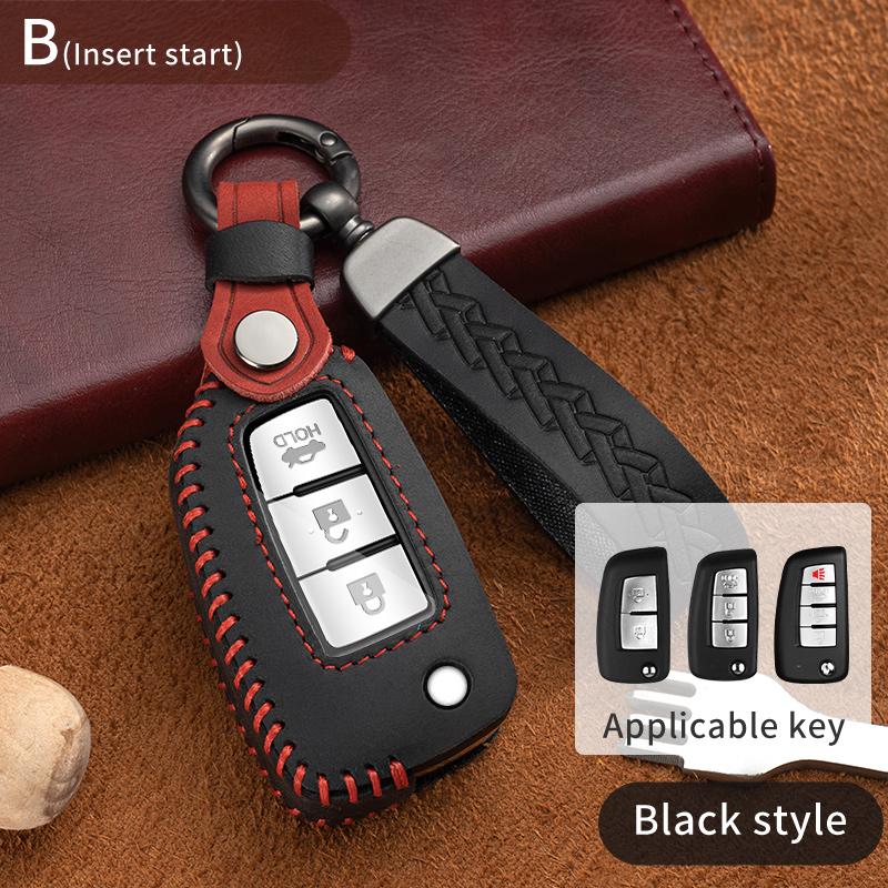 Кожаный чехол для ключа автомобиля для Nissan Qashqai X-trail Murano Juke Micra Tiida Pulsar 2014-2018 J10 J11 T32 T31 Kicks Tiida Pathfinder Note