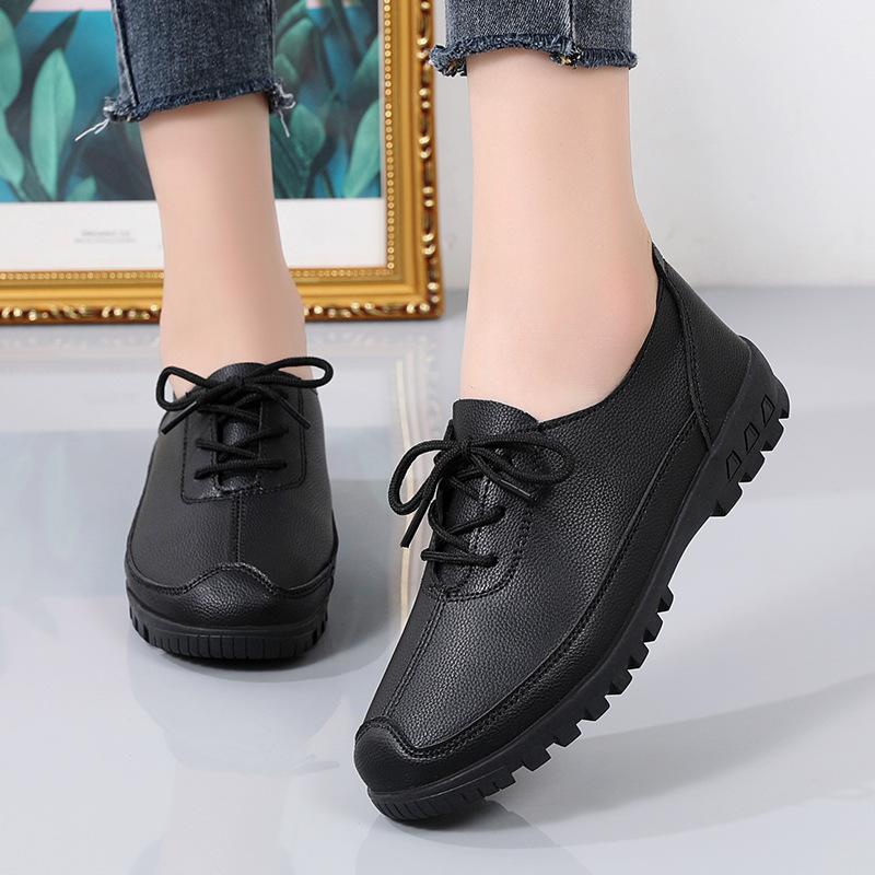 Женские мокасины из искусственной кожи для вождения, мокасины для ходьбы, повседневные удобные туфли-лоферы для женщин, на шнуровке, для бизнеса, офиса, платья, рабочая обувь