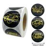 500-Piece Christmas Sticker Roll - Gold Foil Design Self-Adhesive Decorative Round Labels for Trees, Snowflakes, Gifts, Cards, Envelopes -