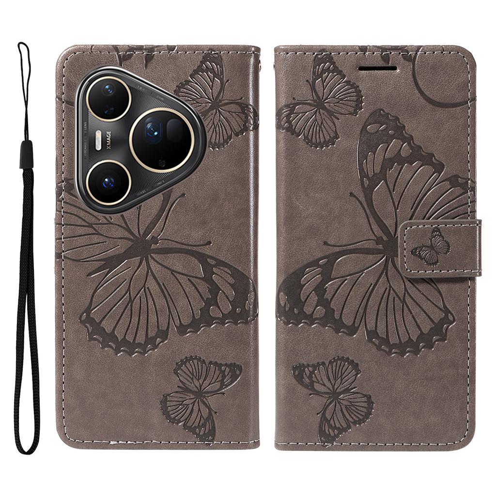For Huawei Pura 80 Ultra Wallet Case Floral Butterfly Imprint Leather Phone Cover Stand