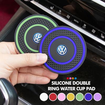 fgg72Pcs Car Coaster Silicone Mug Drinking Mug Non-Slip Pad Accessories For Volkswagen VW Scirocco Passat Polo B5 B6 B7 CC Tiguan VISJ6