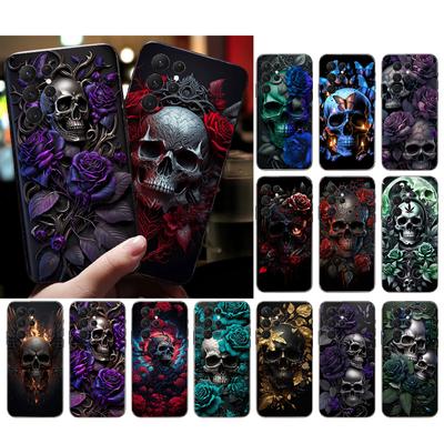 Чехол для телефона с изображением черепа и цветка для Samsung A35 A55 A54 A15 A25 A05s A05 A22 A24 A52 A33 A34 M34 M14 M54 M23