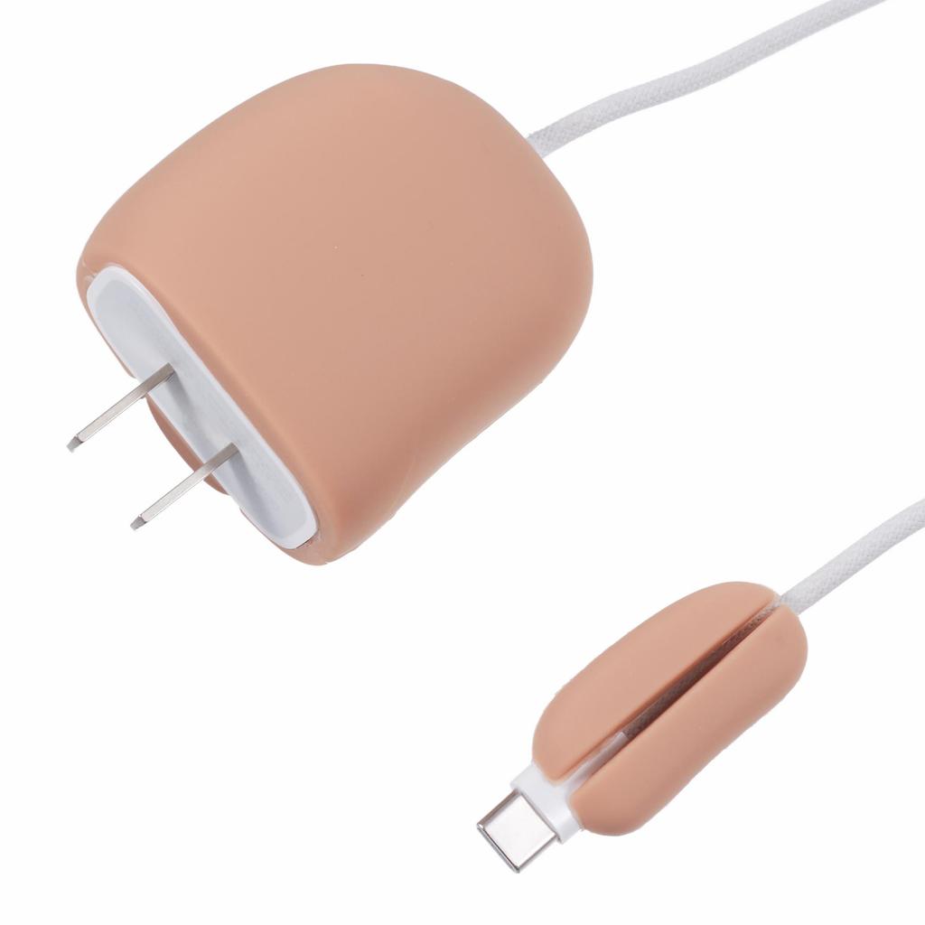 2Pcs/Set Ham Protective Sleeve for Apple iPhone 18/20W Charger Cover + Data Cable Saver Silicone Case