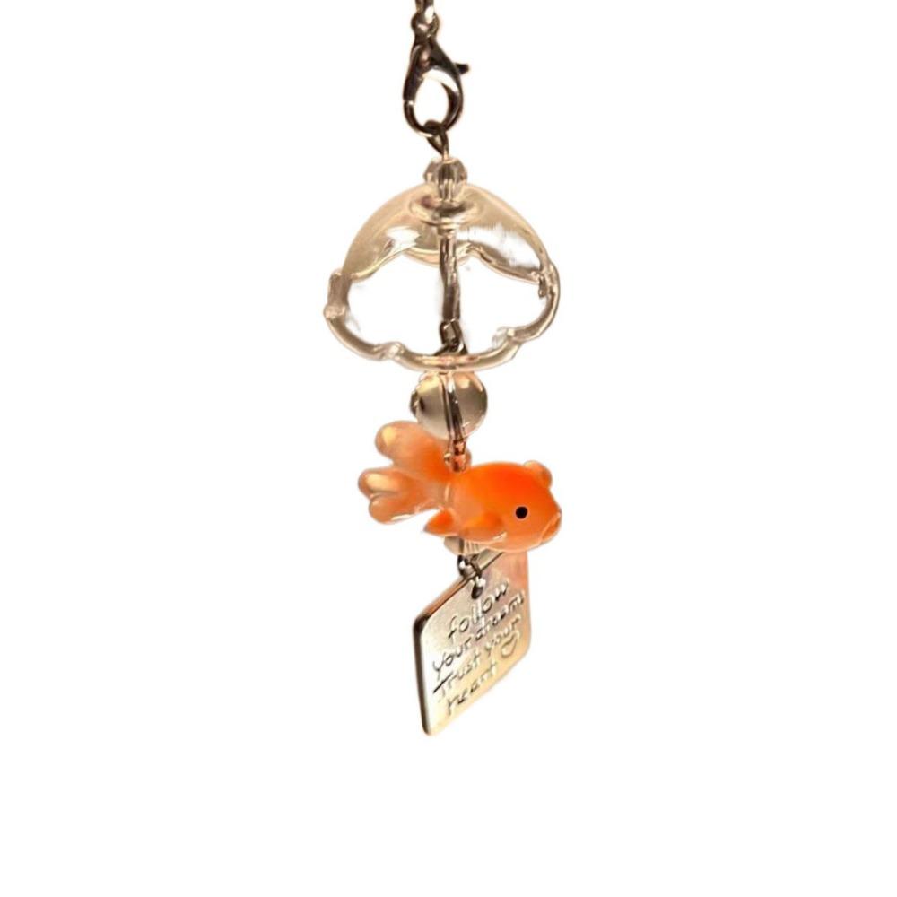 Bag Hanging Goldfish Bead Keychain Car Decor Key Ring Cute Bead Phone Chain Students