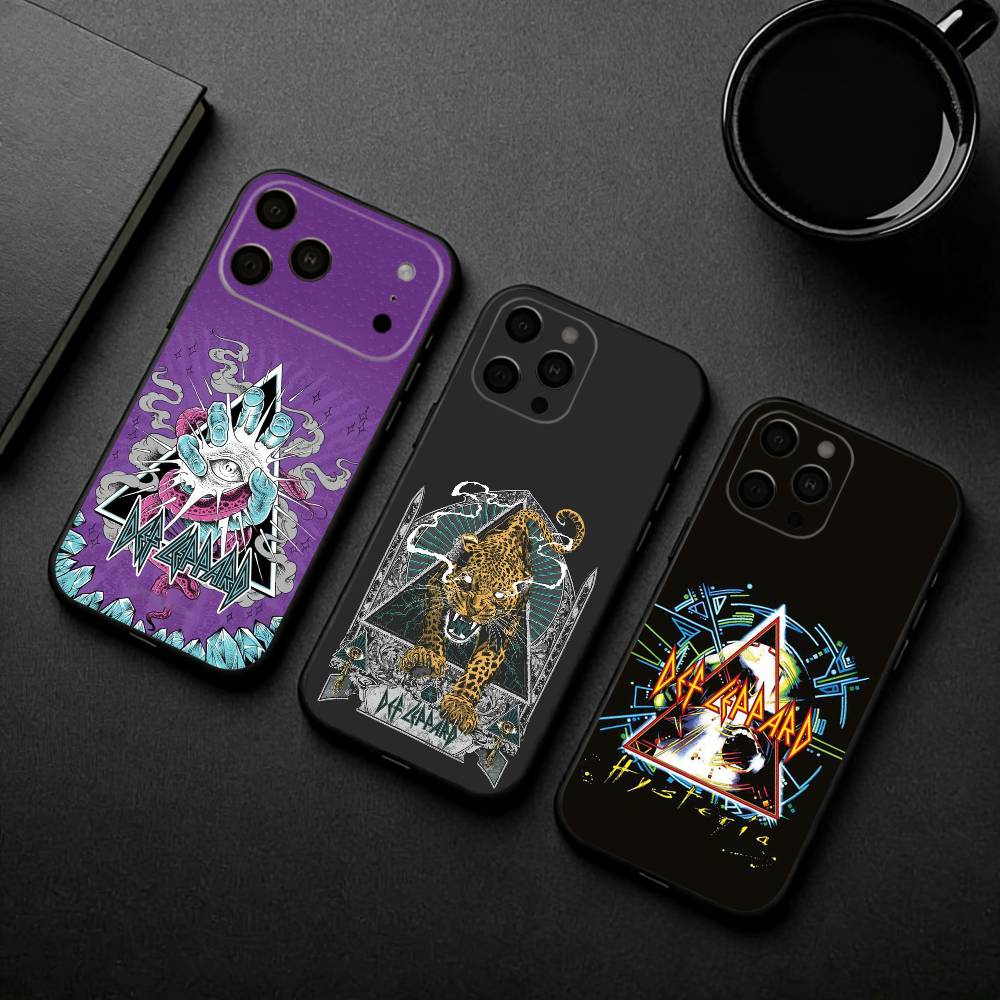 Hot R-Rock band D-Def L-Leppard Phone Case For iPhone 17pro,16,15,14,13,12,11 Plus,Pro Max,XS,Soft Silicone Black Cover