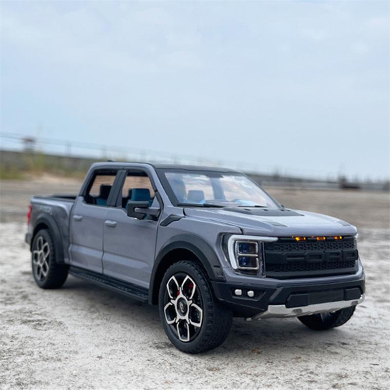 FETG4 1:20 Ford Raptor F150 Pickup Alloy Truck Car Model Diecast Metal Off-road Vehicle Car Model Sound Light Simulation Kids Toy Gift