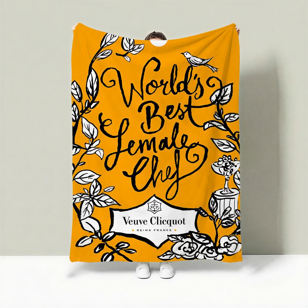Beverage V-Veuve Clicquot Throw Lightweight 240g Flannel Blanket Soft Skin-friendly for Summer Cooling