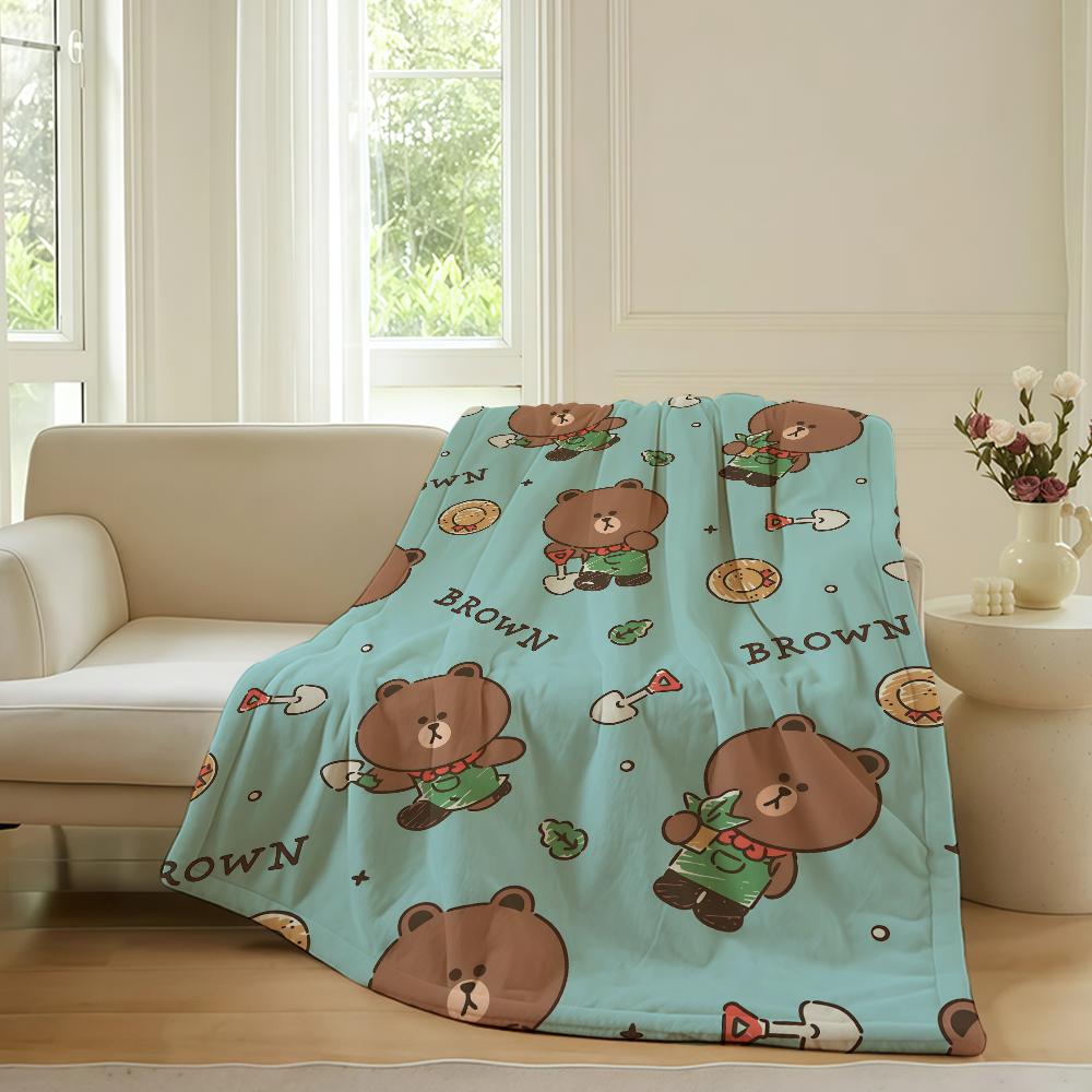 Мультяшная милая одеяло C Cony B Brown для дивана, офиса, кровати, самолета, путешествий, сна, чтения, отдыха, кемпинга, мягкое и теплое