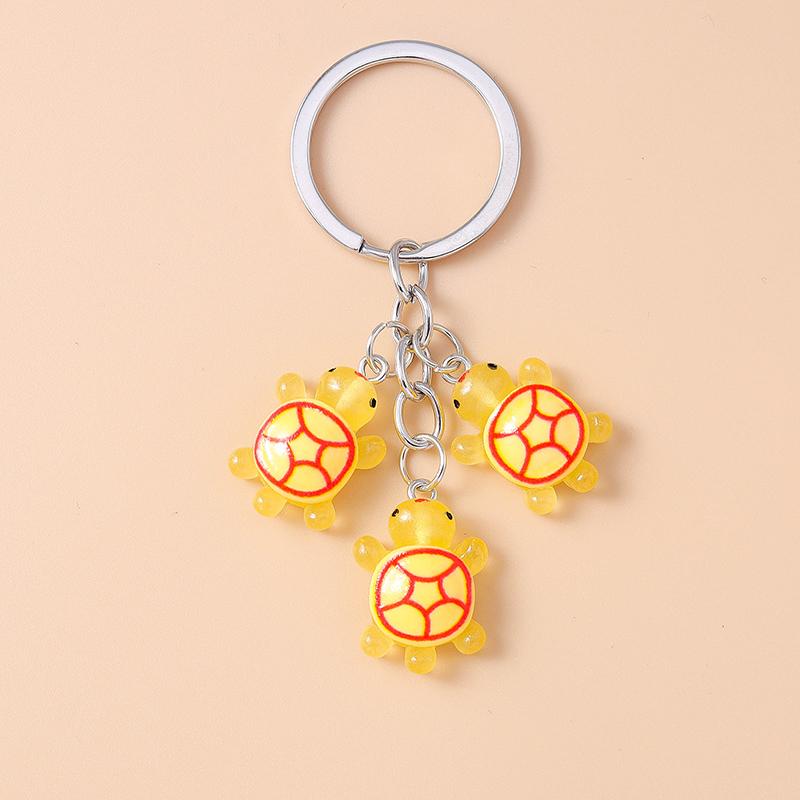 Cute Resin Simulated Tortoise Keychain Cartoon Animal Key Ring Pendant for Women Girl Handbag Decor DIY Kid's Jewelry Gift