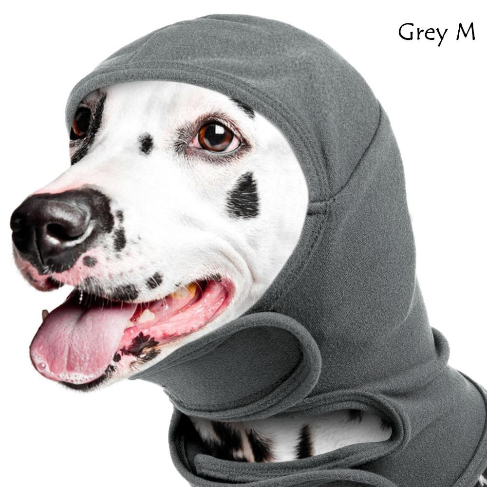Solid Color Dog Calming Hoodie Adjustable Pet Head Ear Wrap New Warm Head Wrap with Ears Cover