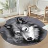 Wolf Round Floor Mat Perfect for Outdoor Hallway Dormitory Entryway Anti-slip Round Rug Decorate Offices Perfect Gift for Friends Family