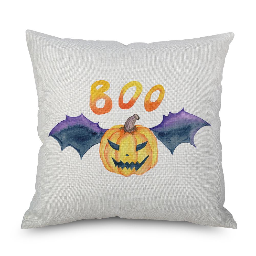 Halloween Linen Pillowcase Pumpkin Plaid Pillow Case for Bedroom Room Aesthetics Pillow Cover Luxury Designer Cushion Cover