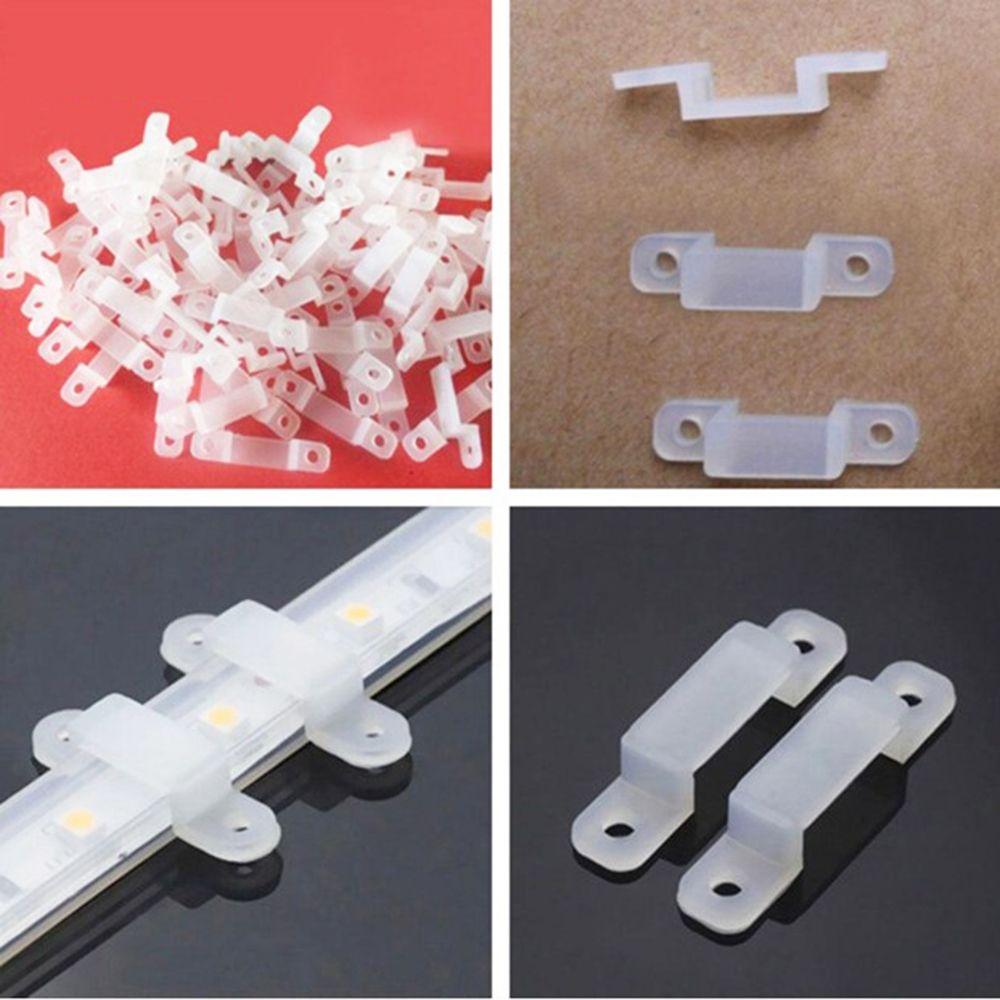 10/50pcs Decorative RGB Single Color White LED Strip Light Lamp Tape 12mm Fixer Silicon Clip