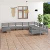 Day and Night - Day and Night Garden Furniture Set 10 Pieces Solid Gray Pine Wood