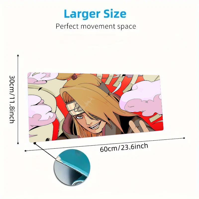 Deidara Akatsuki Outfit Print Cushion Non-slip Laptop Tablet Big Mousepad XXL Mat Mini PC Playmat With Lock edge