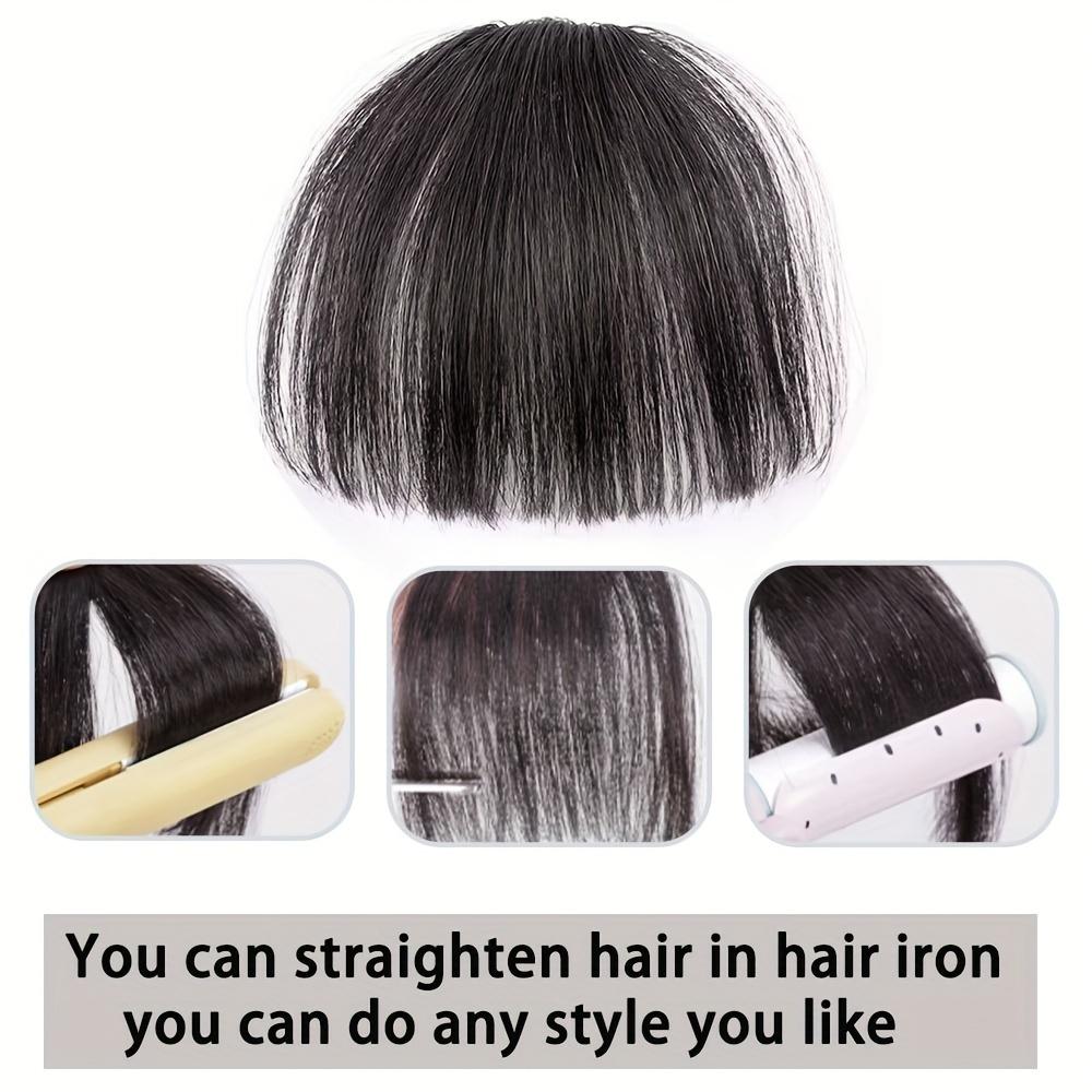 XINRAN Air Bangs Clip In Bangs Hair Synthetic Hair Fake Fringe Short Wig With Bangs Natural Wig For Women Daily Party Use
