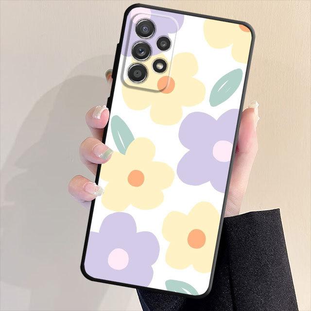 Мягкий чехол-бампер из ТПУ для Samsung Galaxy A53 A23 A71 A31 A51 A22 A13 A32 A21s A72 A33 A52 A14 A73 A52s A11 A12 A91 с цветочным принтом