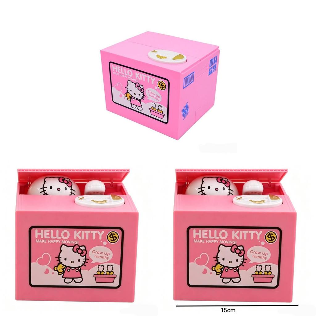 Hello Kitty Cartoon Resin Piggy Bank With Handcrafted Painting For Kids Gifts