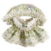 Niannyyhouse 20cm Plush Clothes Vintage Floral Lace Dress Headwear Dress Cotton Doll Accessories (Light Green)