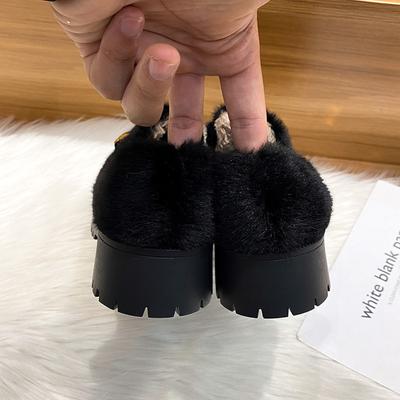T44 Теплые дутые ботинки 2025 Осень и зима Новые хлопковые ботинки Женские увеличивающие рост Толстоподошвенные ботинки Мао Мао Женские