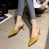 Fashion Shoes Female 2024 Hot Sale Closed Toe Women's Slippers Fashion Dress Slippers Women Pointed Toe Thin Heels Outdoor Shoes Women