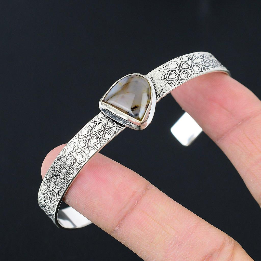 Womens day Deal 925 Silver Montana Agate Gemstone Daughter Ethnic Bangle Jewelry