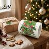Continuous Roll Seasonal Stickers Christmas Wreath Border Roll Eucalyptus Pine Branches/Elk Handbook Collage Adhesive Strips Illustrations
