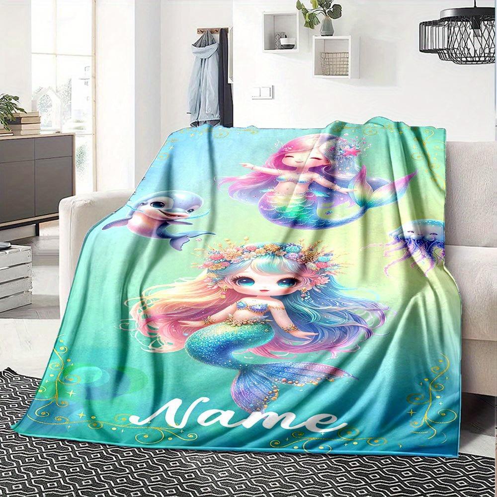 Magical Mermaid And Friends Sea Life Theme Blanket Perfect Home Decor Gift For Adults T49