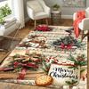 1Pc Christmas Plaid Snowflakes Rug Office Carpet Indoor Outdoor Doormat Nonslip Soft And Comfortable Living Room Christmas Halloween Gift D91832